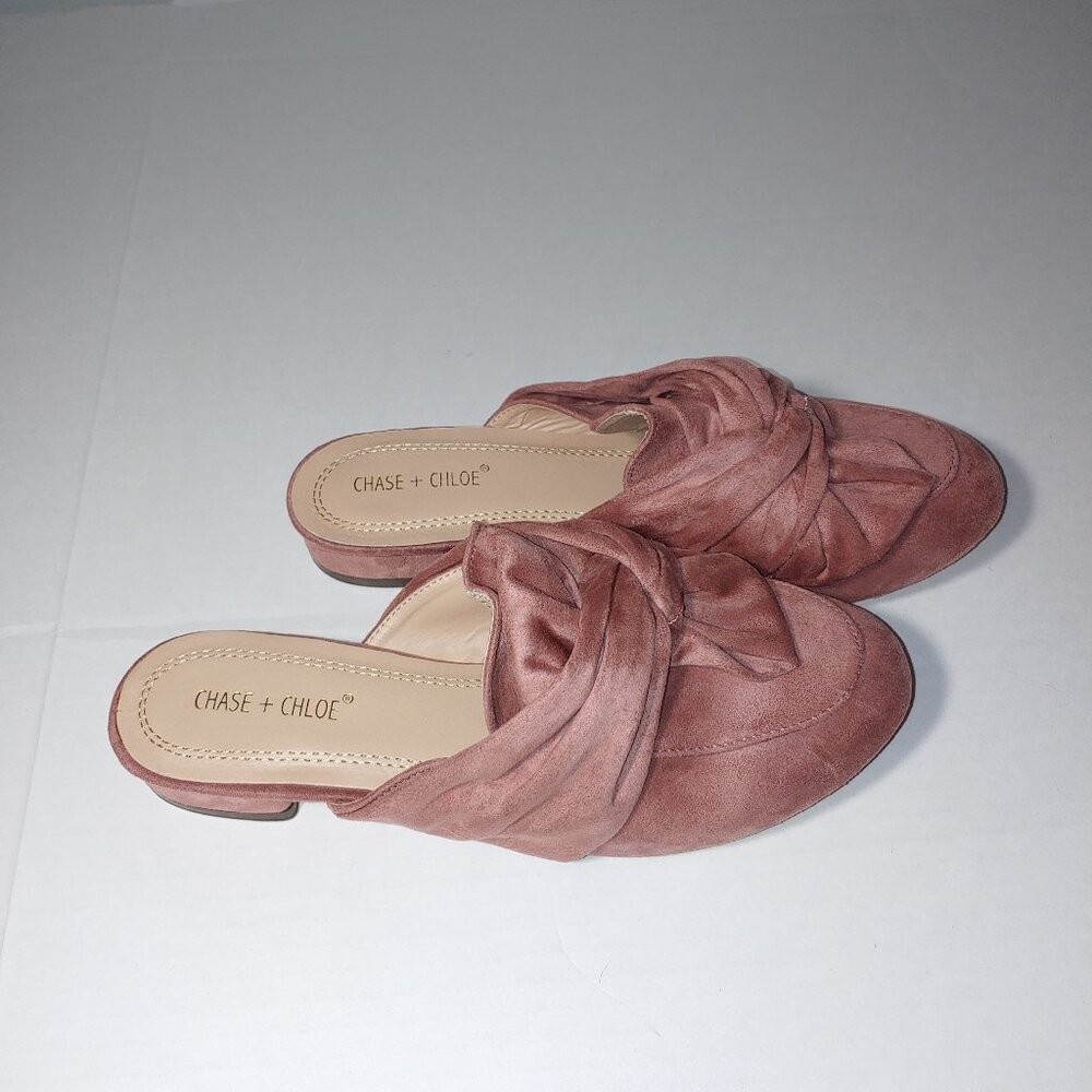 _Chase + Chloe Bow Mules Size 9 Blush Pink